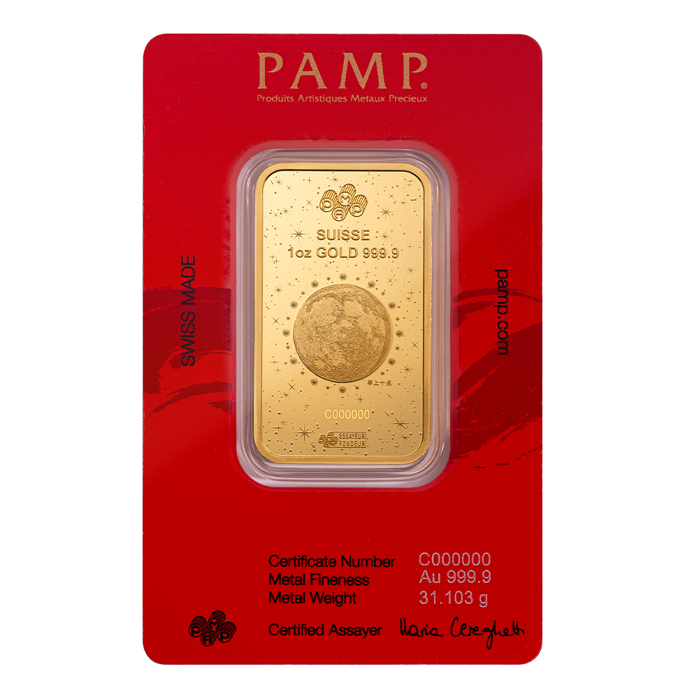 2025 1 oz PAMP Suisse Lunar White Snake Gold Bar (in Assay)
