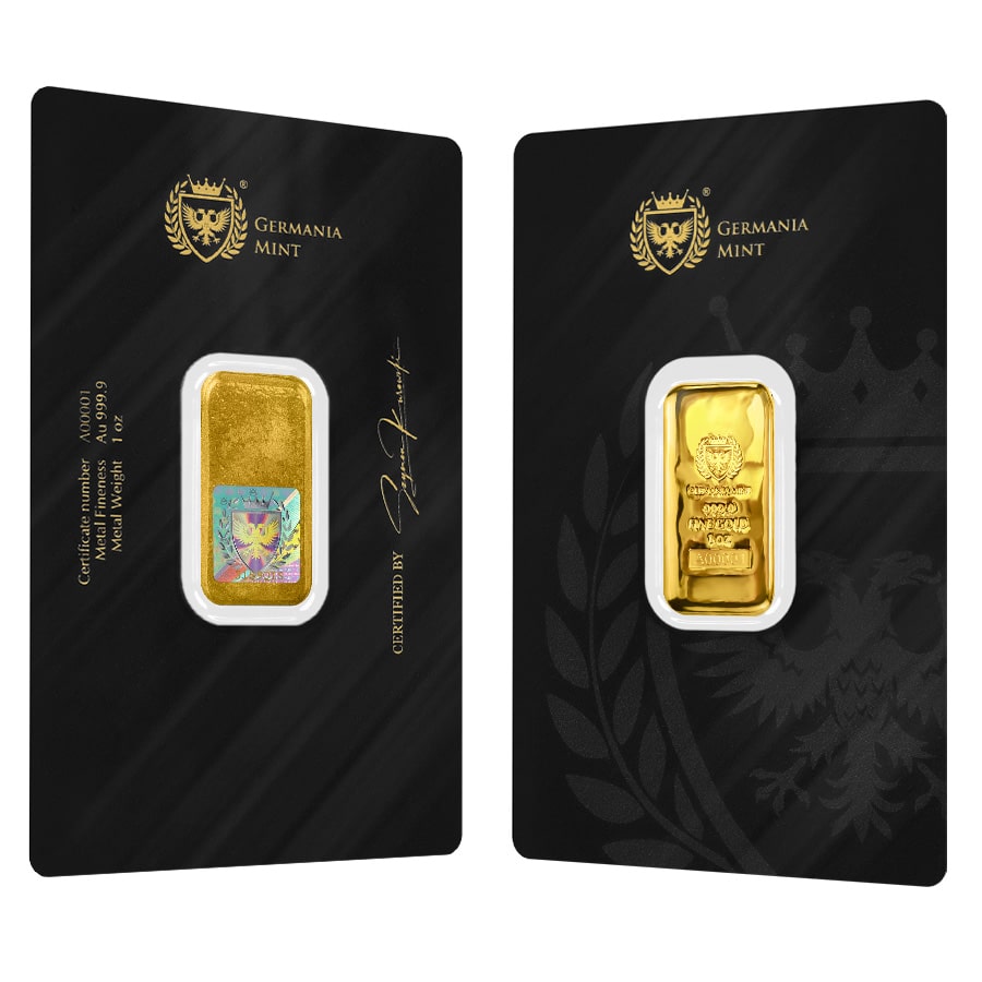 Germania Mint Gold Cast Bar 1oz