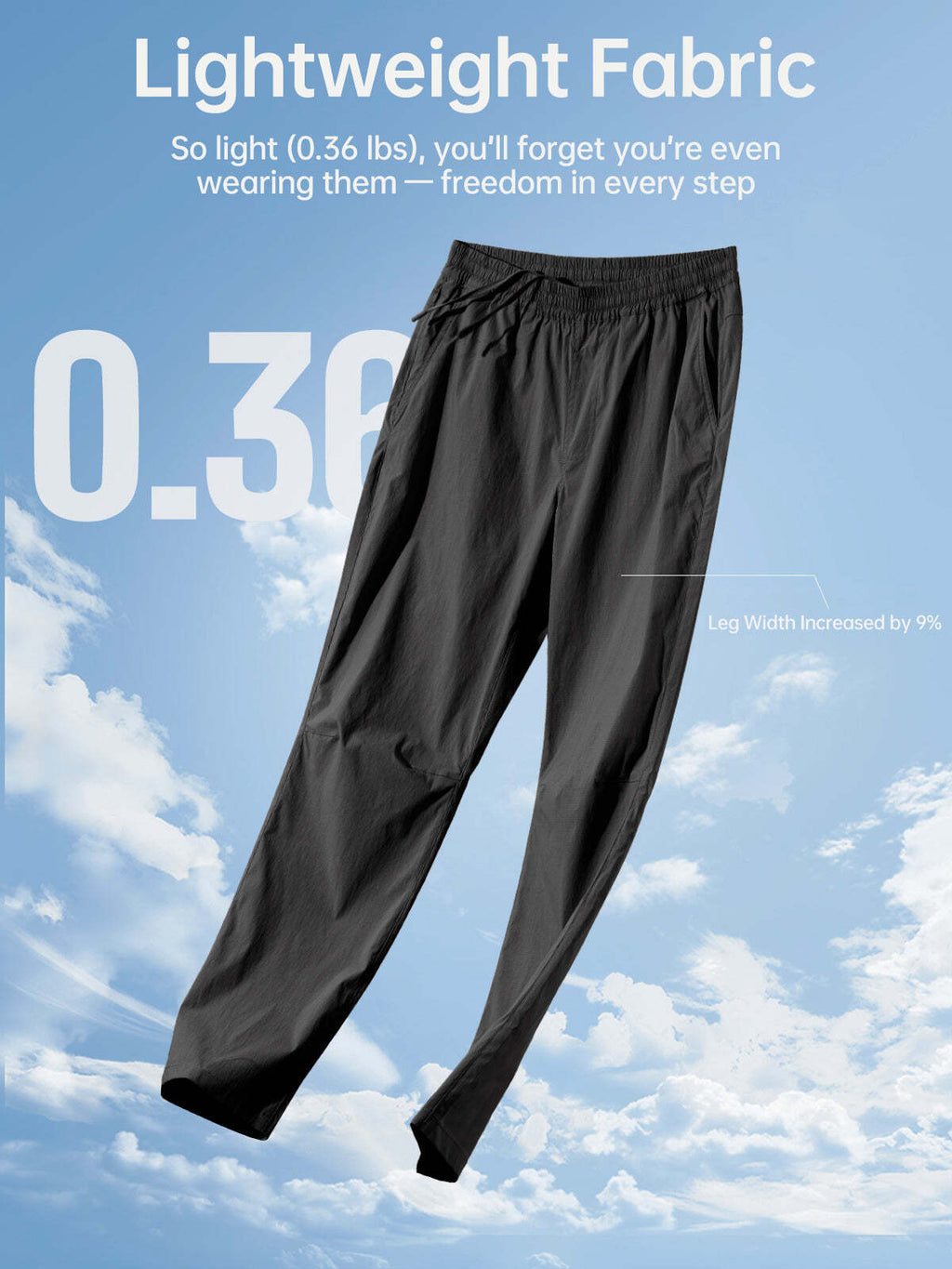 FREE SOLDIER Men's Elastic Waist Lightweight Water Resistant Quick-Dry Hiking Outdoor Sweatpants Pants