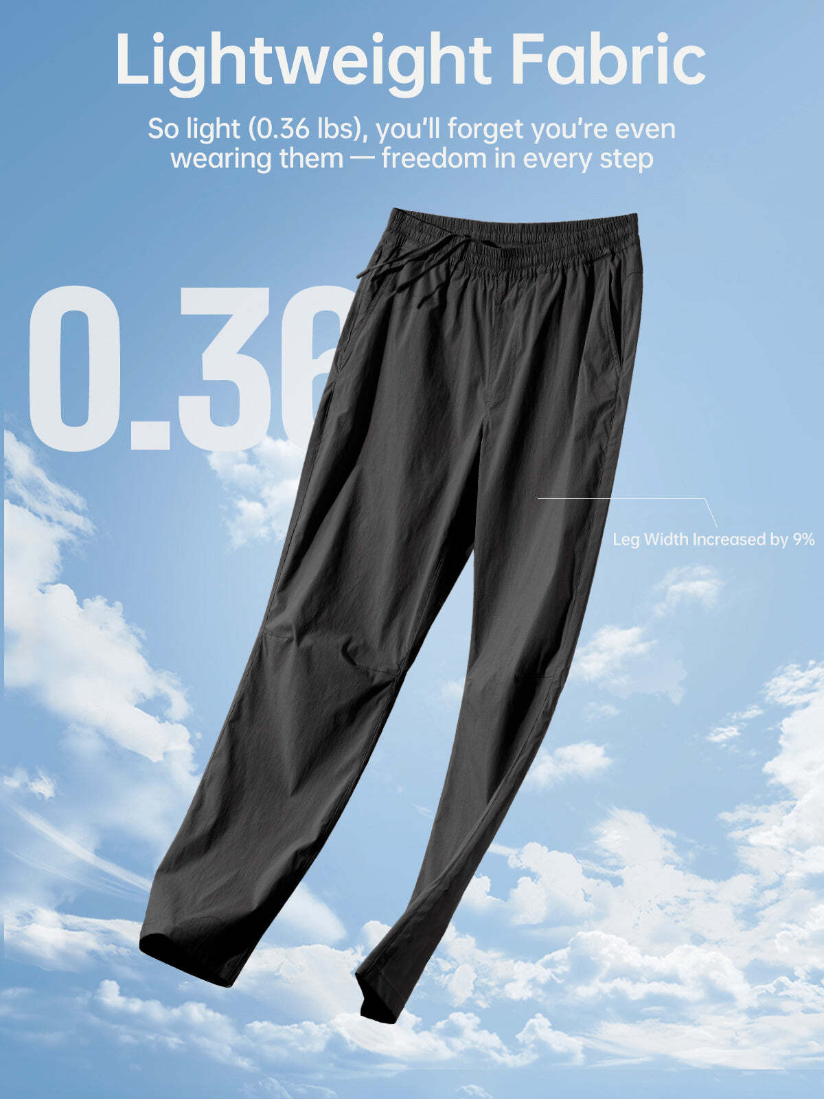FREE SOLDIER Men's Elastic Waist Lightweight Water Resistant Quick-Dry Hiking Outdoor Sweatpants Pants