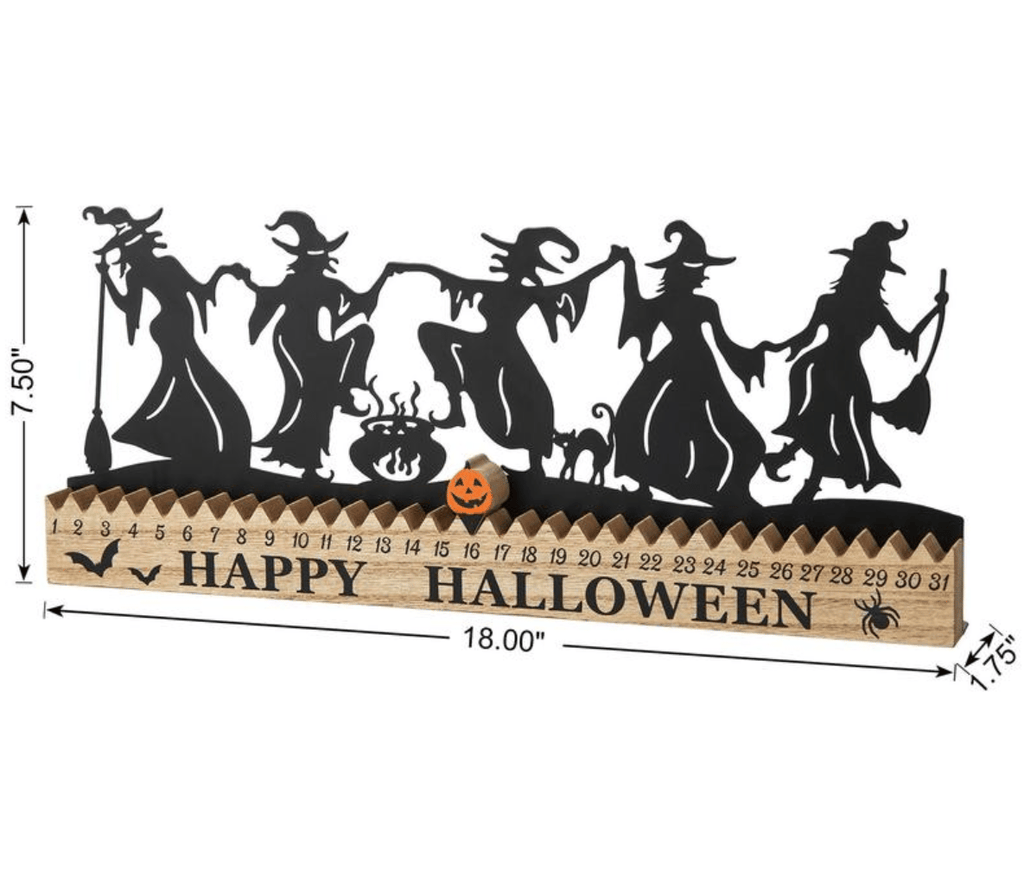 ✨🧙 Halloween Dancing Witch Countdown Table Sign🔮  82a3
