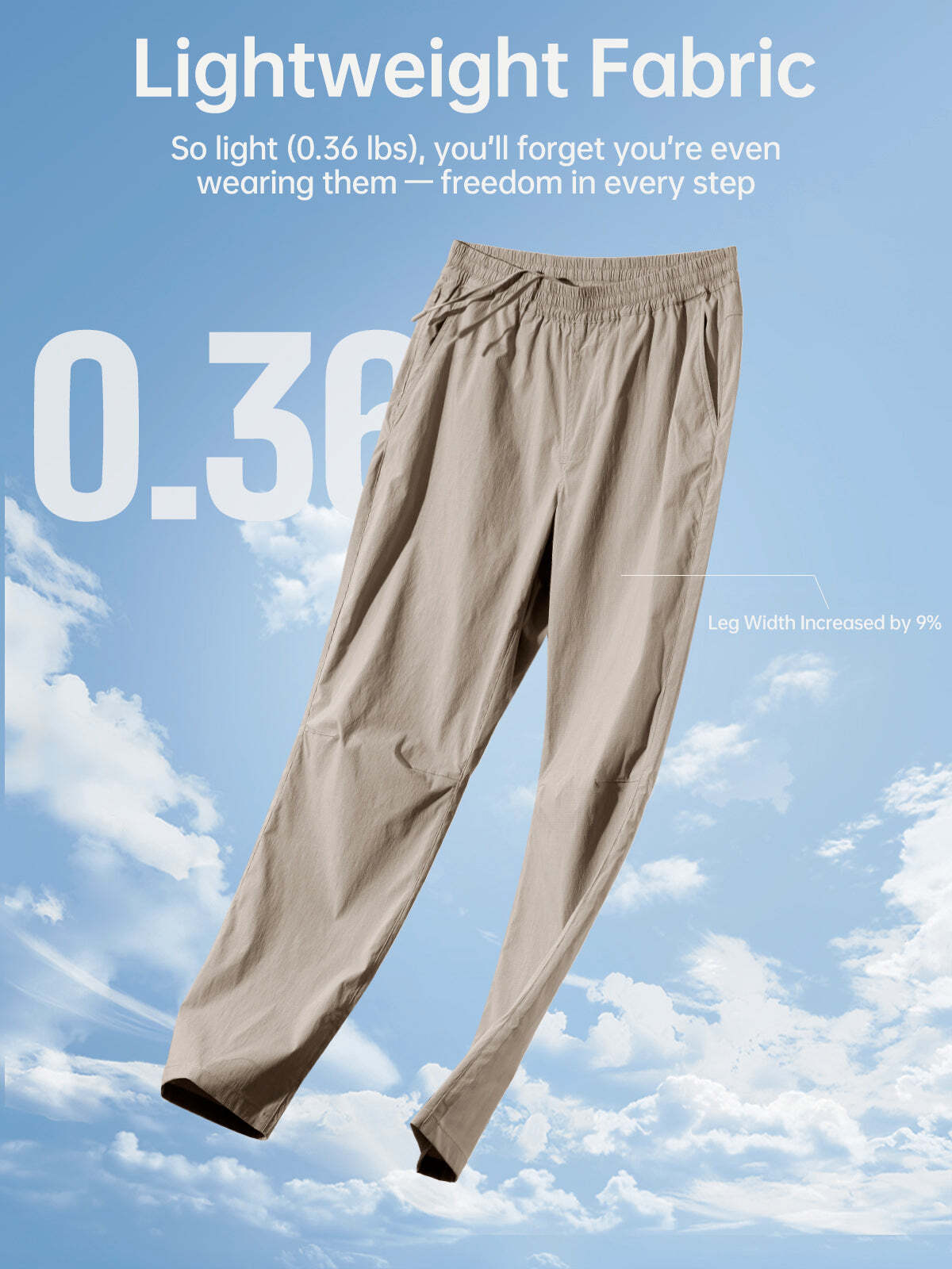 FREE SOLDIER Men's Elastic Waist Lightweight Water Resistant Quick-Dry Hiking Outdoor Sweatpants Pants