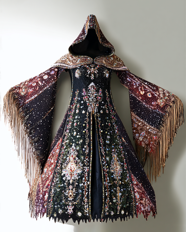 Fashion Patchwork Contrast Color Cape a906