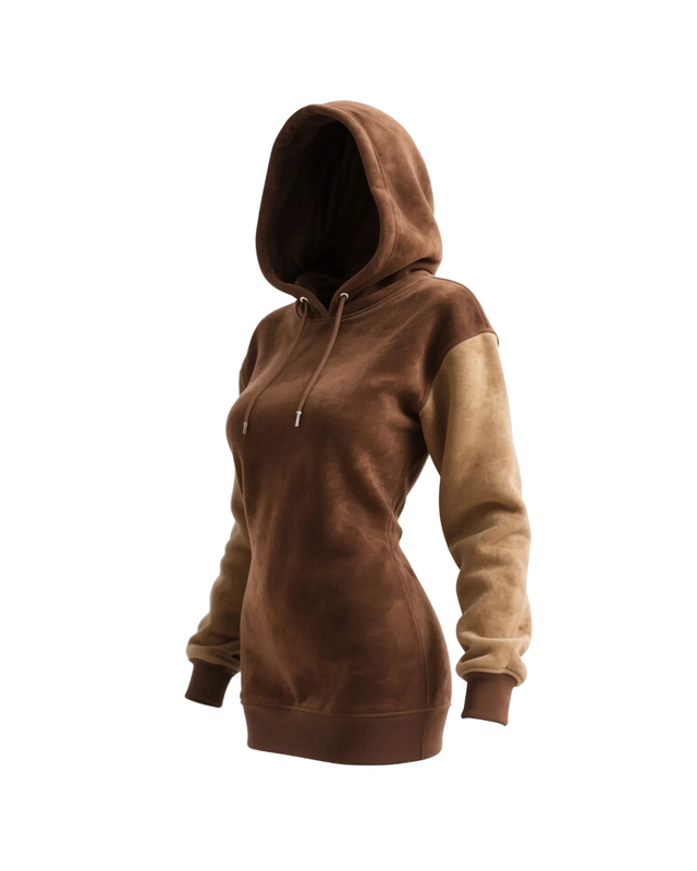 Women's Winter Warm Contrast Color Stitching Hooded Sweatshirt 39c6