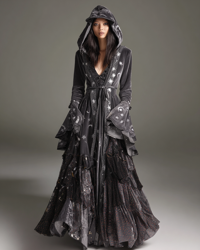 Women's Velvet Slim-Fit Long Dress  7116