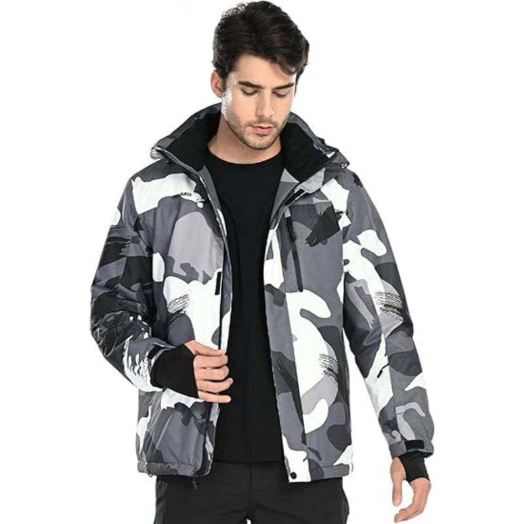 WHALE Men's Waterproof Warm Fleece Lined Ski Jacket