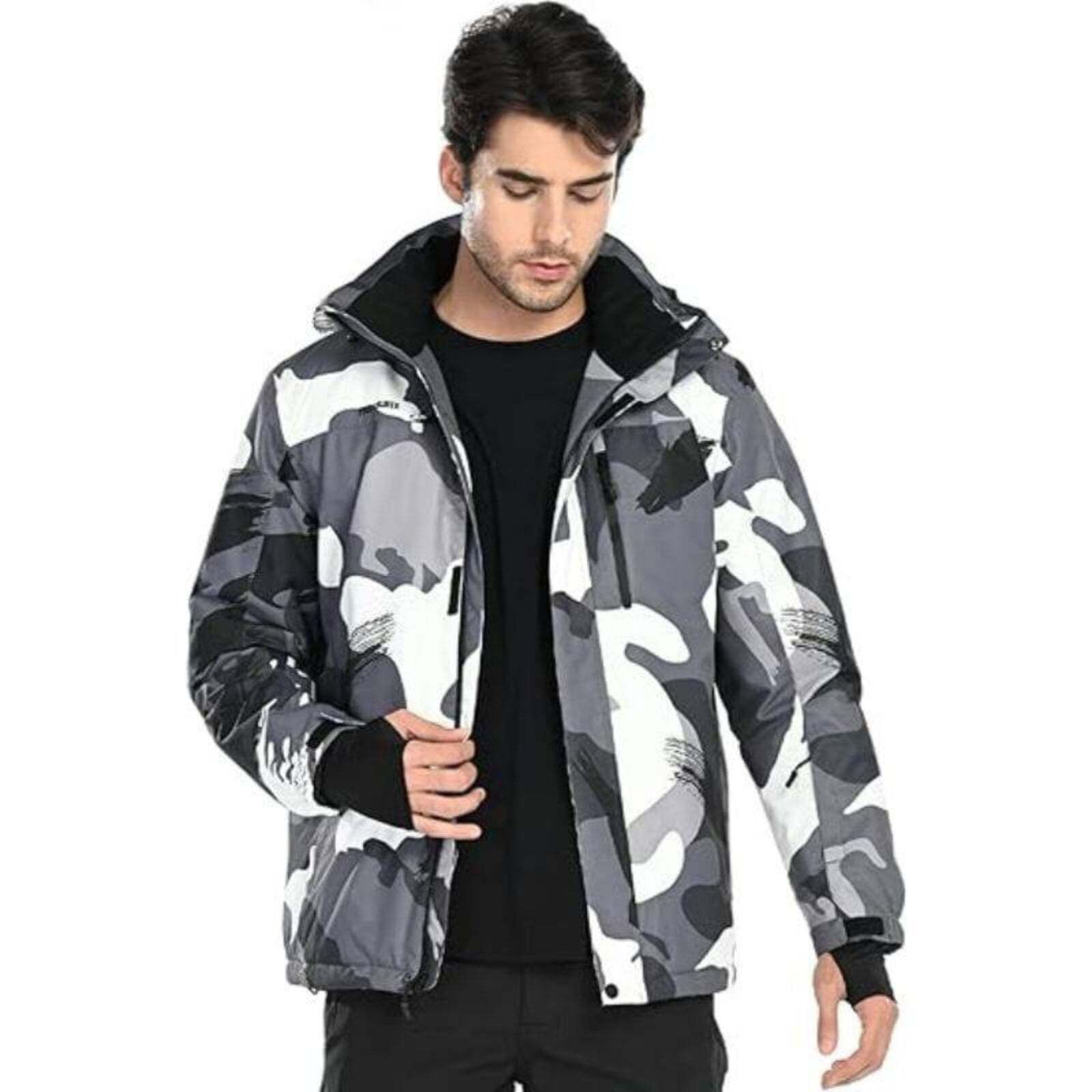 WHALE Men's Waterproof Warm Fleece Lined Ski Jacket