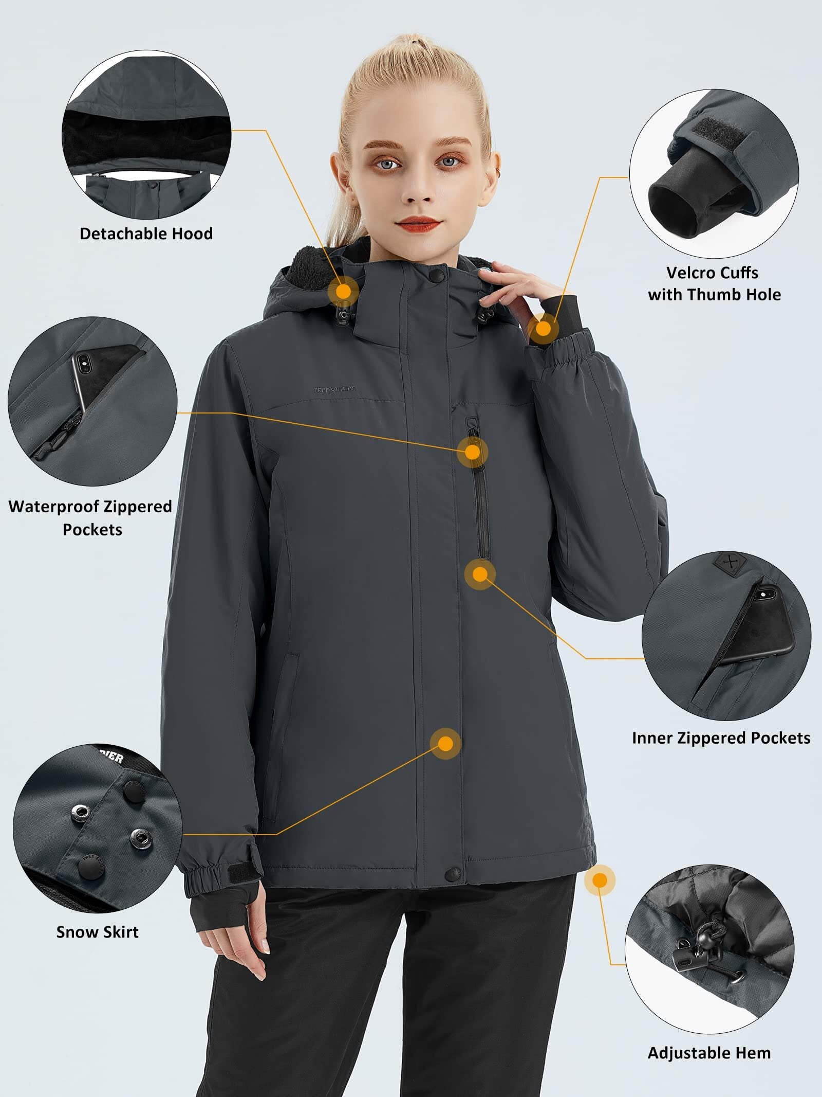 ETHEREAL Women's Waterproof Ski Snow Jacket