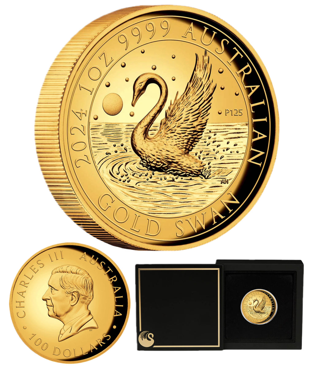 Australian Swan 2024 $100 1oz Gold Proof High Relief Coin