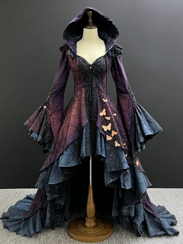 Women's Gorgeous Original Contrast Cape Dress cb6c