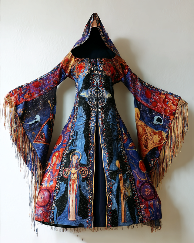 Fashion Patchwork Contrast Color Cape c35d