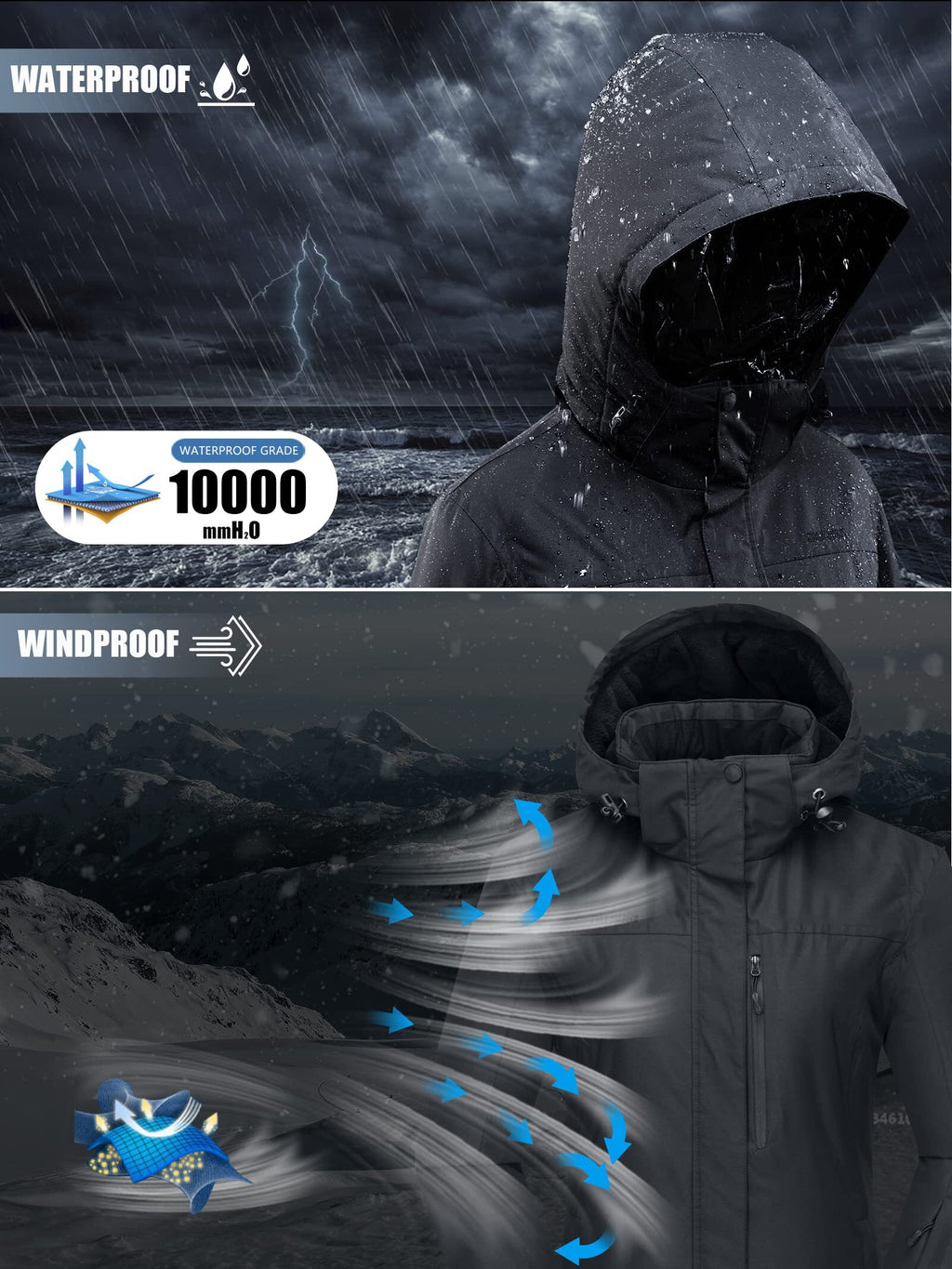 ETHEREAL Women's Waterproof Ski Snow Jacket