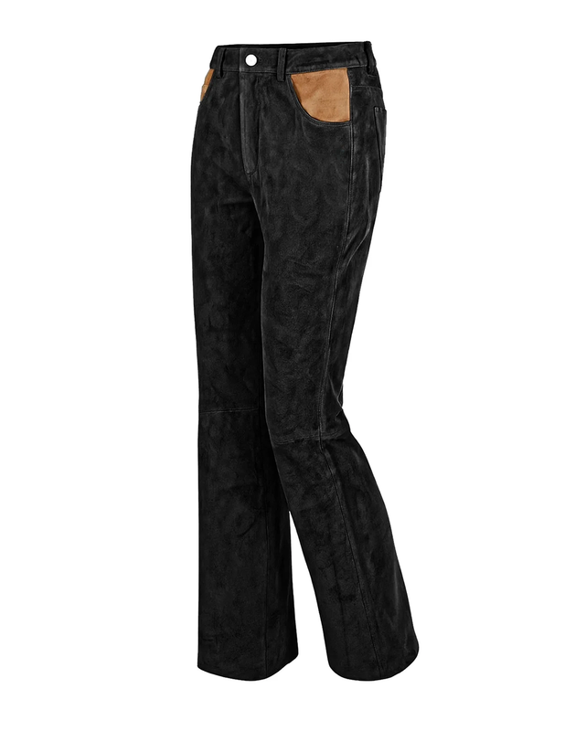 Women's textured denim trousers 6ae7