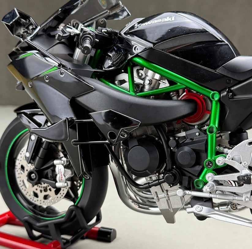 H2R Motorcycle Model With Engine Startup, Throttle Control, And Exhaust Spray Simulation, Die-Cast Bike, Ideal Gift For Men