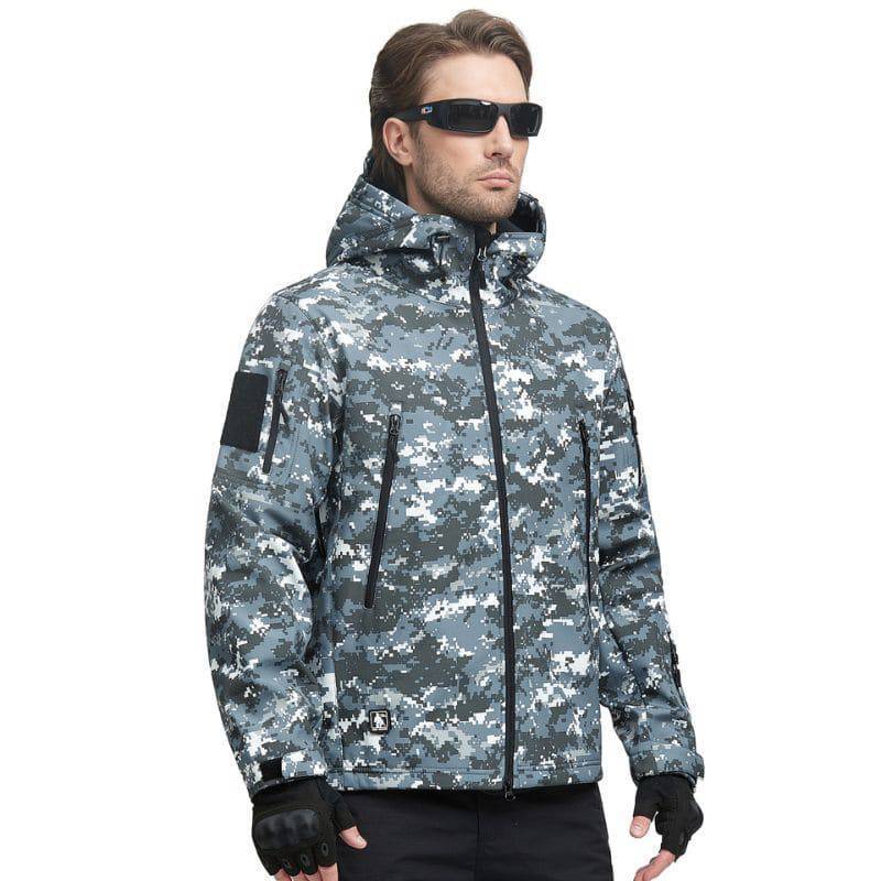 SHARKSKIN Men’s Warm Waterproof Softshell Tactical Hiking Jacket