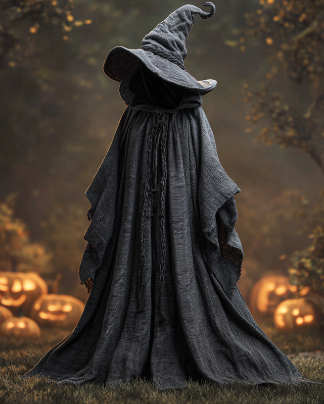 Halloween solid color wizard linen cape  a9e3