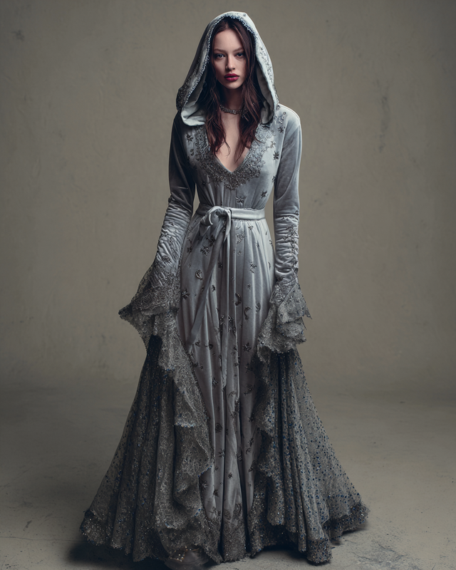 Women's Velvet Slim-Fit Long Dress  87ac