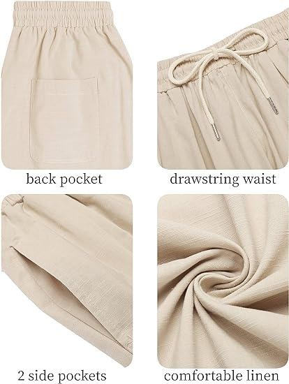 Men's High-Quality Linen Straight Leg Pants, Summer Beachwear, Casual Loose Fit, Durable Easy Care, Available in S-6XL Sizes
