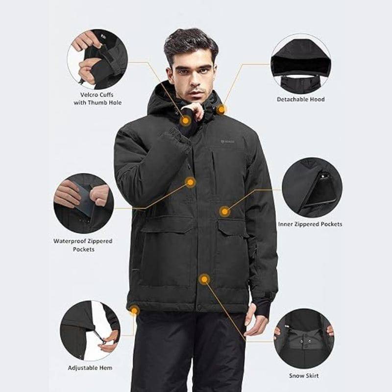 TRACK Men's Warm Waterproof Snow Ski Jacket