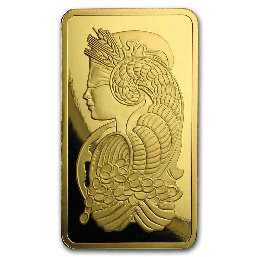 5 oz Gold Bar - PAMP Suisse Lady Fortuna Veriscan