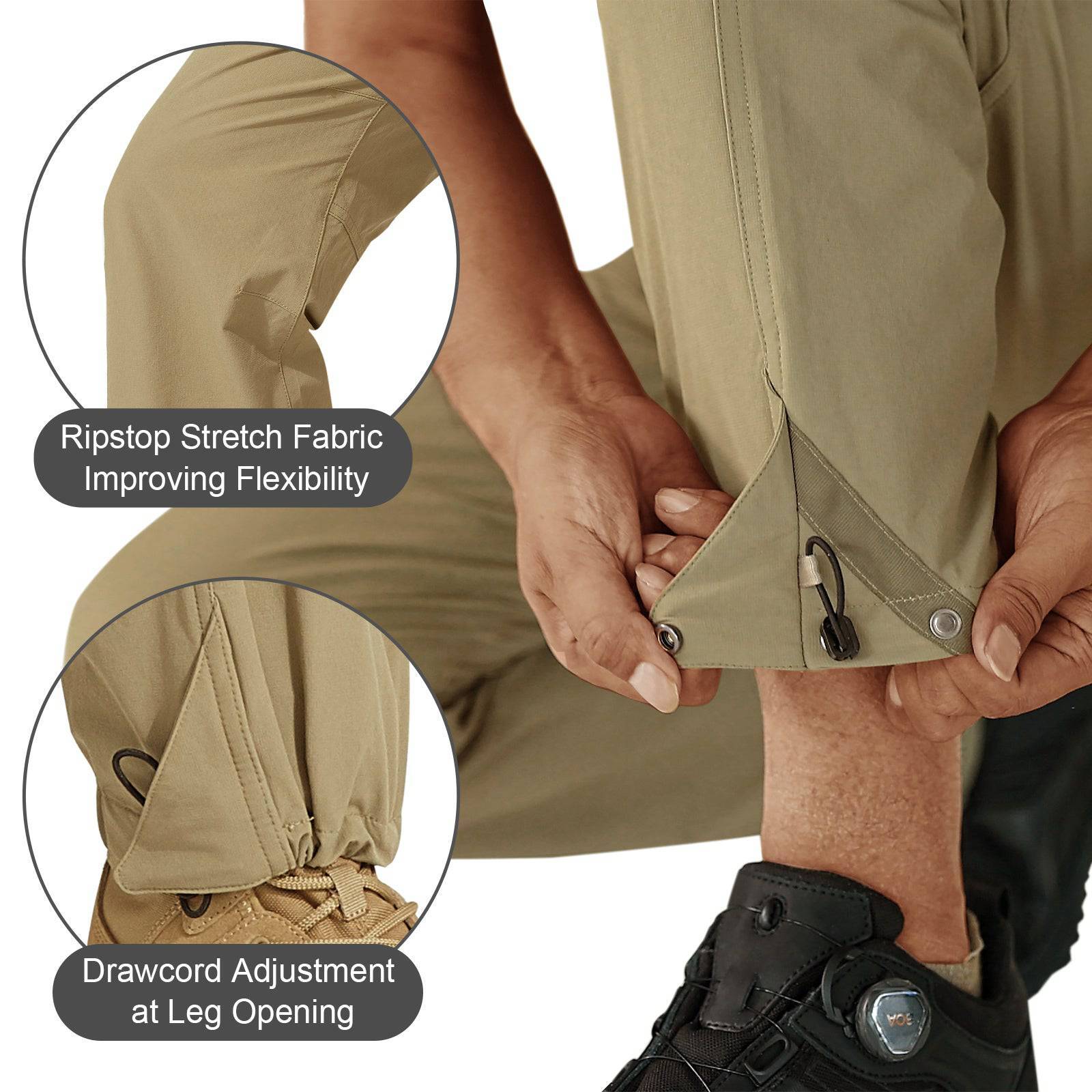 WINDCHASER Men's hem adjustable  Hiking Pants