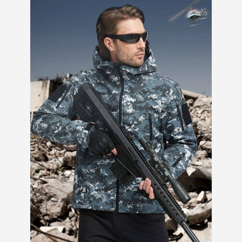 SHARKSKIN Men’s Warm Waterproof Softshell Tactical Hiking Jacket