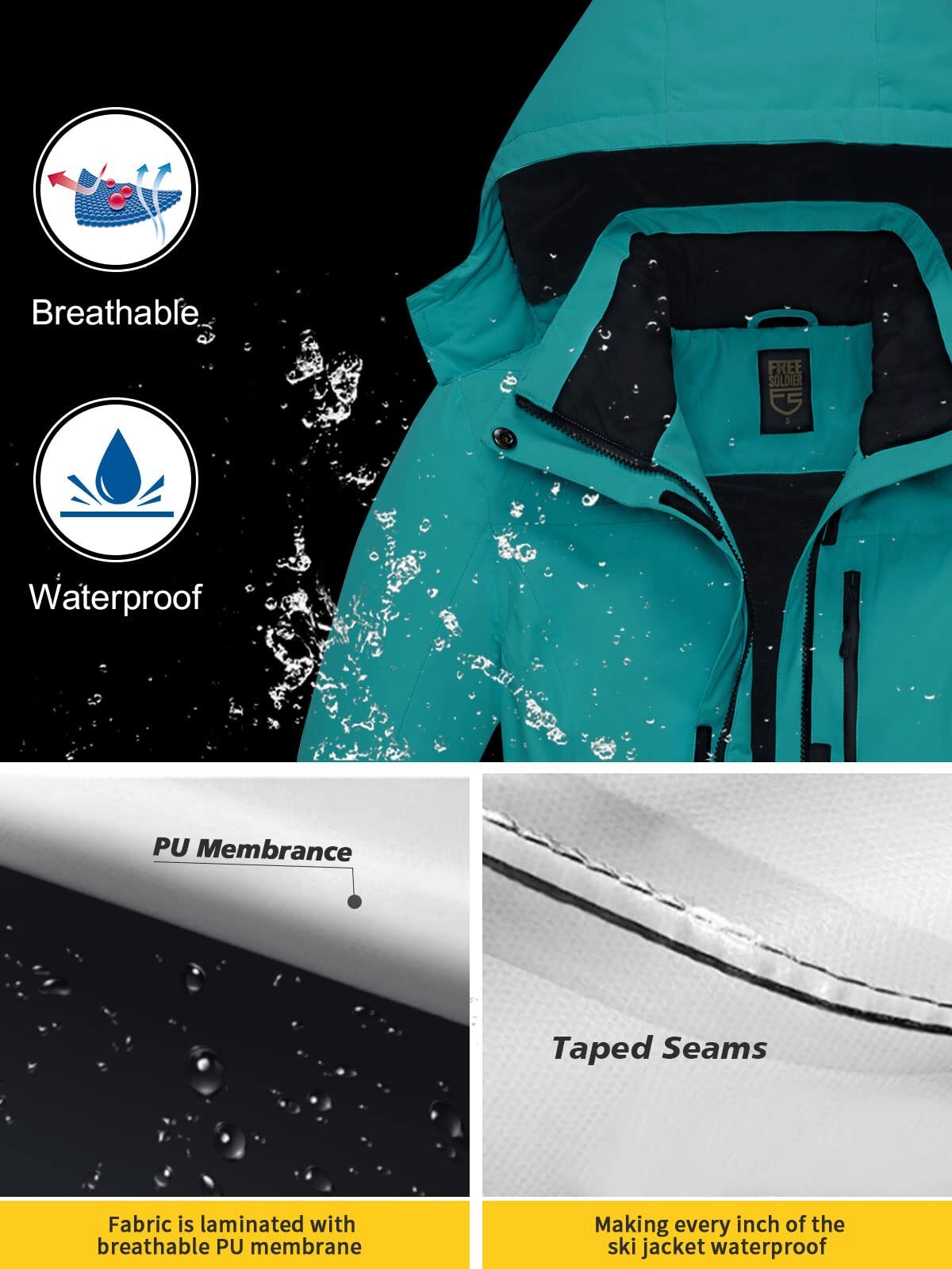 ETHEREAL Women's Waterproof Ski Snow Jacket