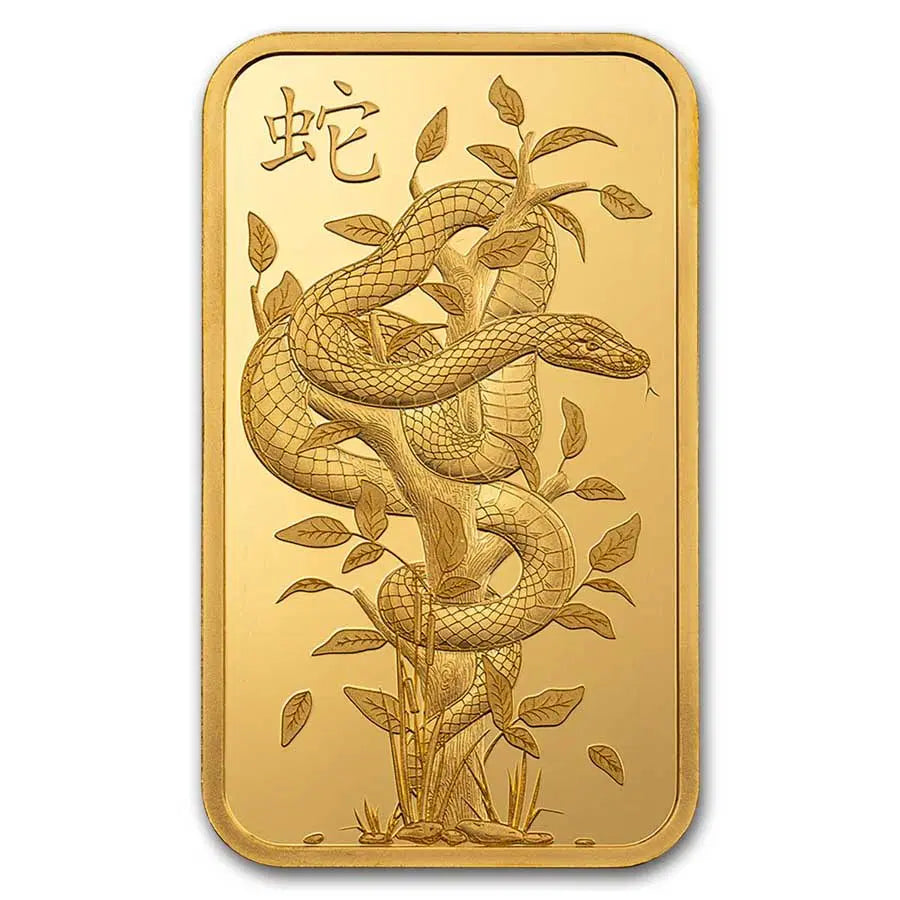 2025 1 oz PAMP Suisse Lunar White Snake Gold Bar (in Assay)