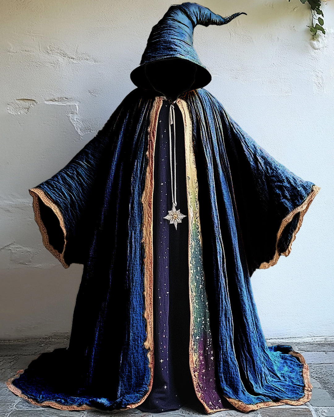 Spliced rainbow tie-dye white magic cloak  f212