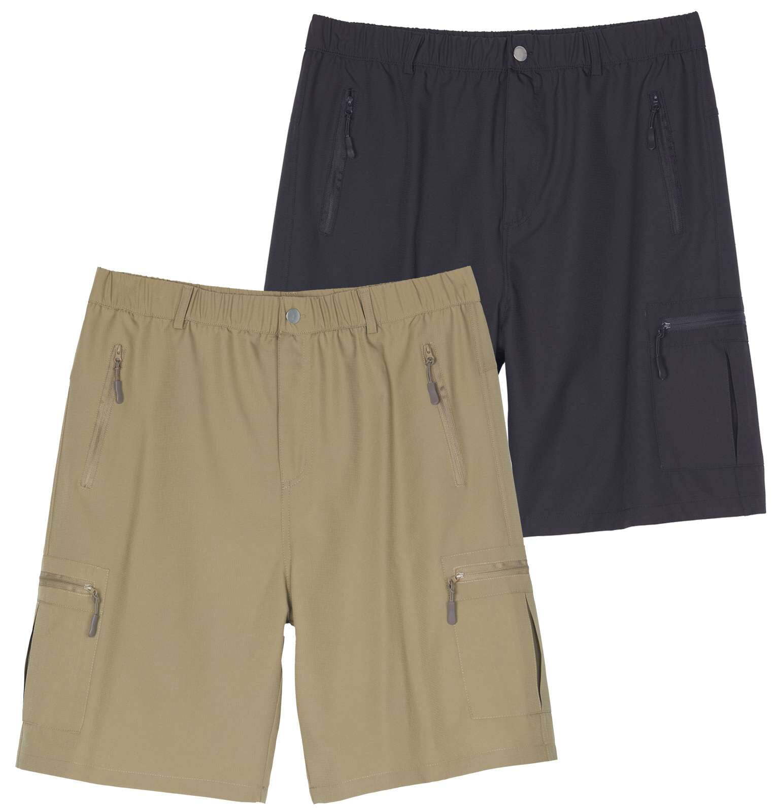 2 & 3 Pack: Men's Hiking Cargo Shorts Fishing Outdoor Tactical Travel Camping Casual Golf 5 Zipper Pockets