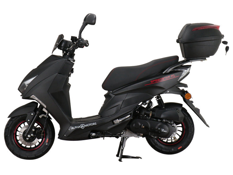 Alpha Motors Mofaroller Speedstar FI 50 ccm EURO 5 mattschwarz inkl. Topcase