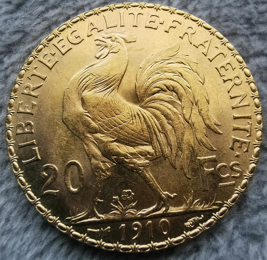 France Gold 20 Francs French Rooster Coin (1899-1914)