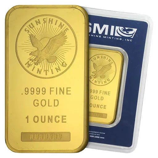Sunshine Mint 1 oz Gold Bar .9999 Fine (in Assay)