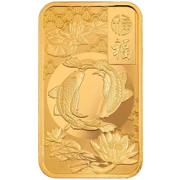 2025 1 oz PAMP Suisse Good Luck Koi Fish Gold Bar .9999 Fine (in Assay)