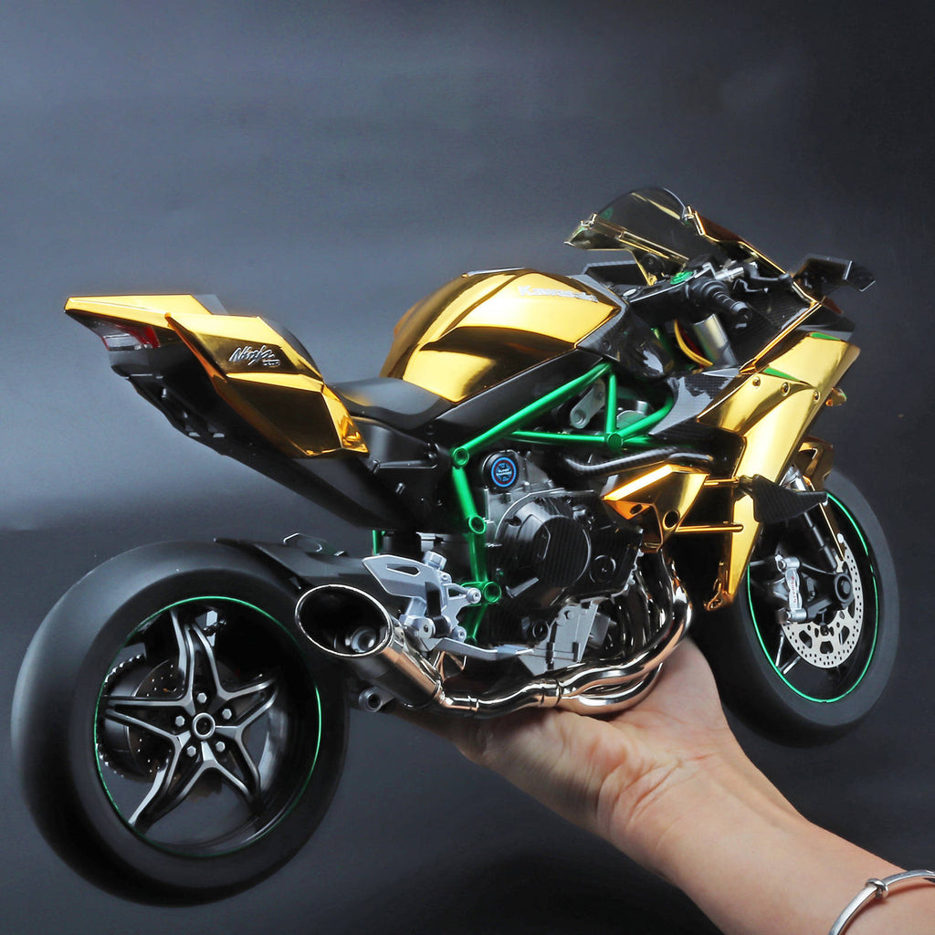 1:6 H2R Motorcycle Model with Engine Start, Throttle Control and Exhaust Injection Simulation, Diecast Motorcycle, Ideal Gift for Men