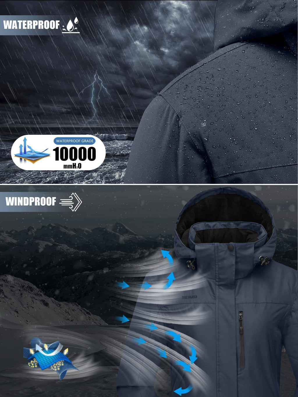 ETHEREAL Women's Waterproof Ski Snow Jacket
