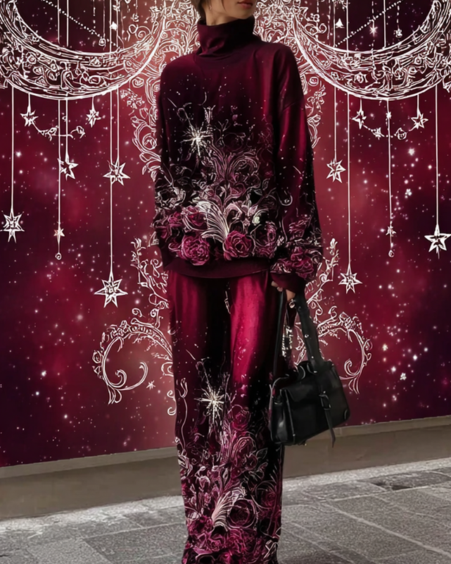 Women's Floral Embroidered Top & Pants Two-Piece Set a458