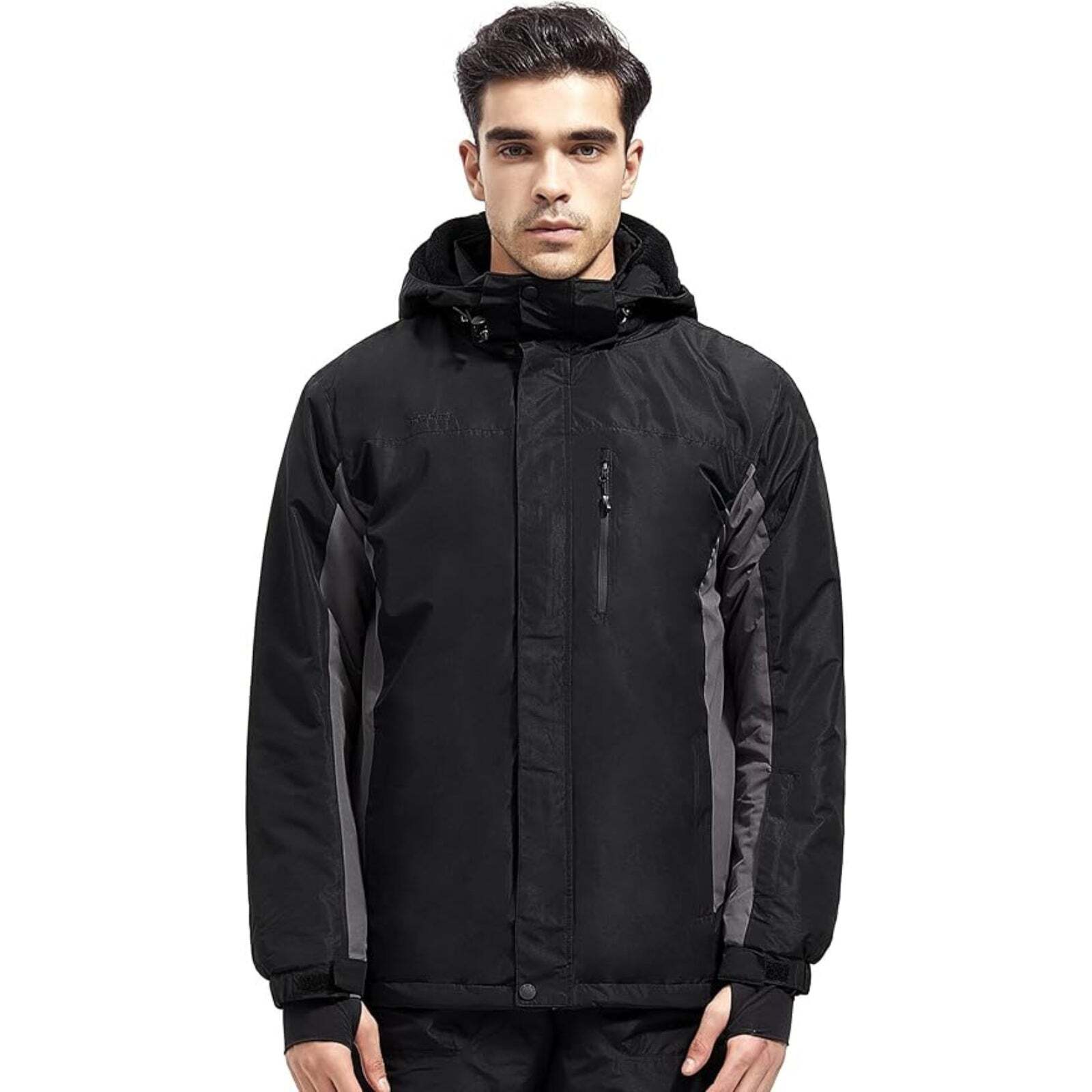 WHALE Men's Waterproof Warm Fleece Lined Ski Jacket