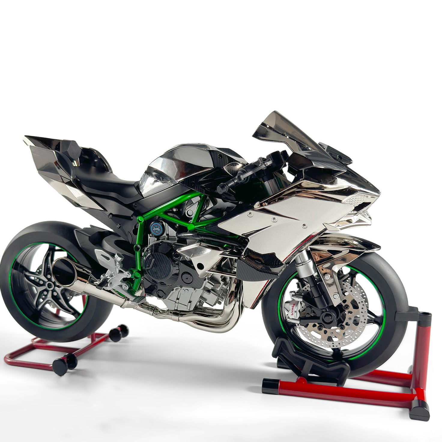 1:6 H2R Motorcycle Model with Engine Start, Throttle Control and Exhaust Injection Simulation, Diecast Motorcycle, Ideal Gift for Men