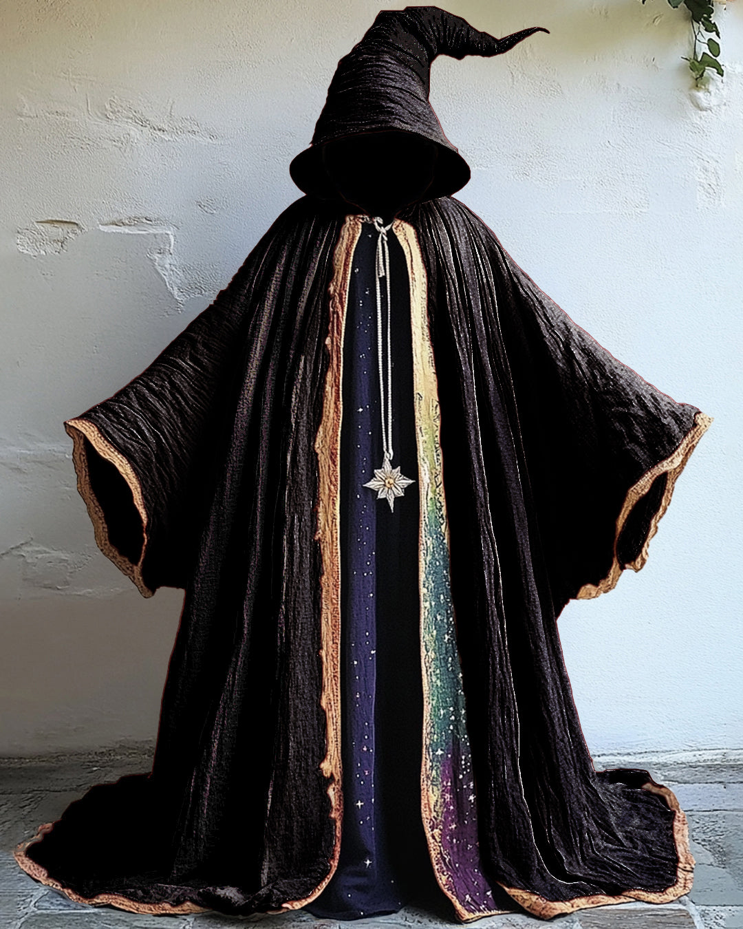 Spliced rainbow tie-dye white magic cloak  f212