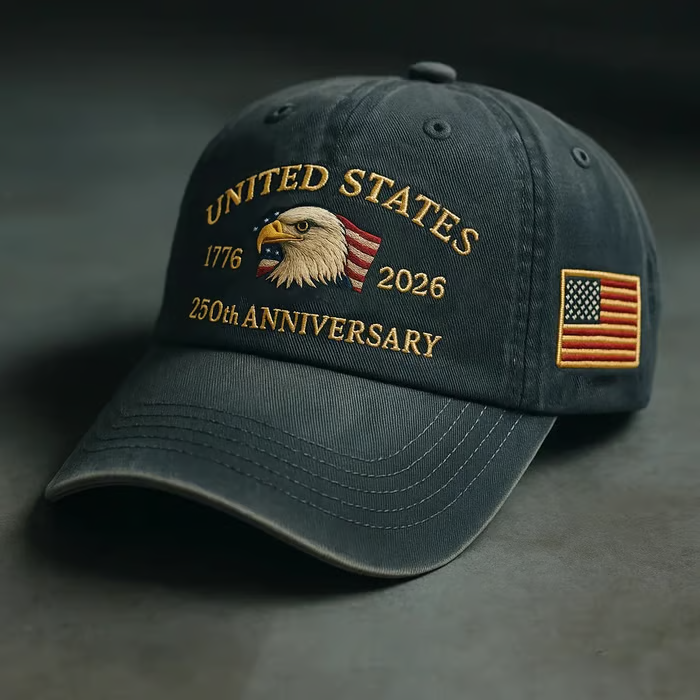 🔥Eagle & Liberty – United States 250th Anniversary Embroidered Hat✨(Breathable & Lightweight Comfort & Unisex Fit)