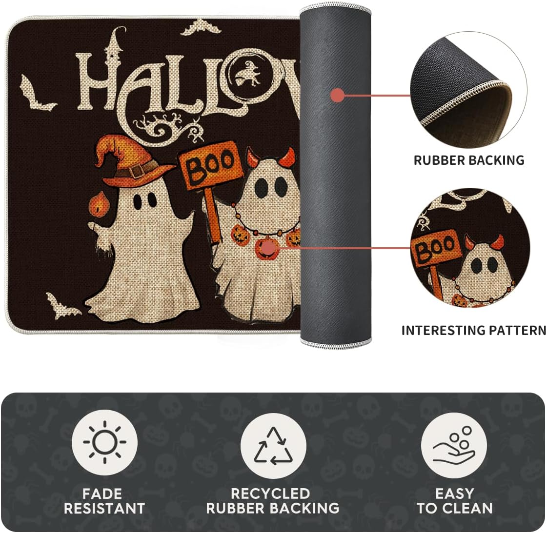 🏆#1 Bestselling-🎃Spooky Kitchen Rugs Sets of 2  9c0d