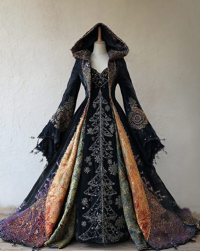 Women's Gorgeous Original Contrast Cape Dress 4933