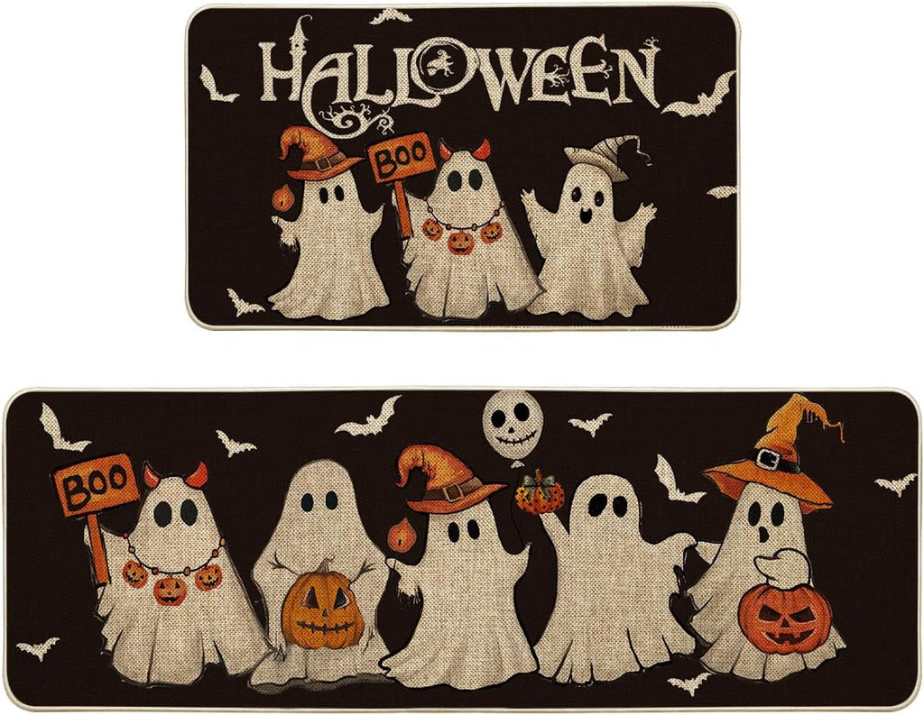 🏆#1 Bestselling-🎃Spooky Kitchen Rugs Sets of 2  9c0d