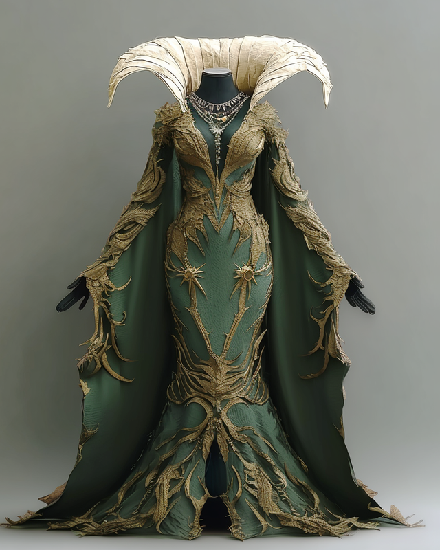 Cosplay Halloween Exaggerated Contrasting Cape Dress c9ab