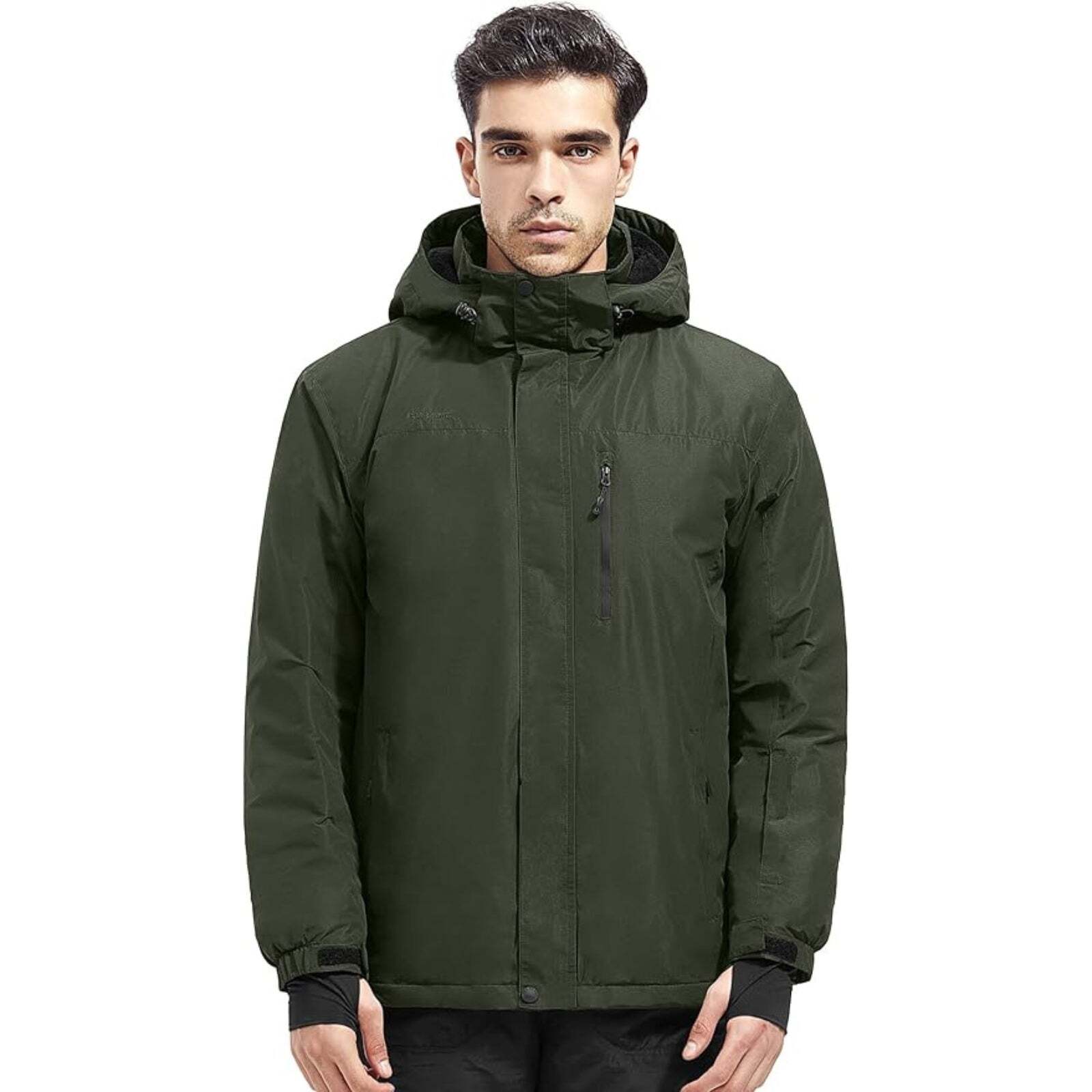 WHALE Men's Waterproof Warm Fleece Lined Ski Jacket