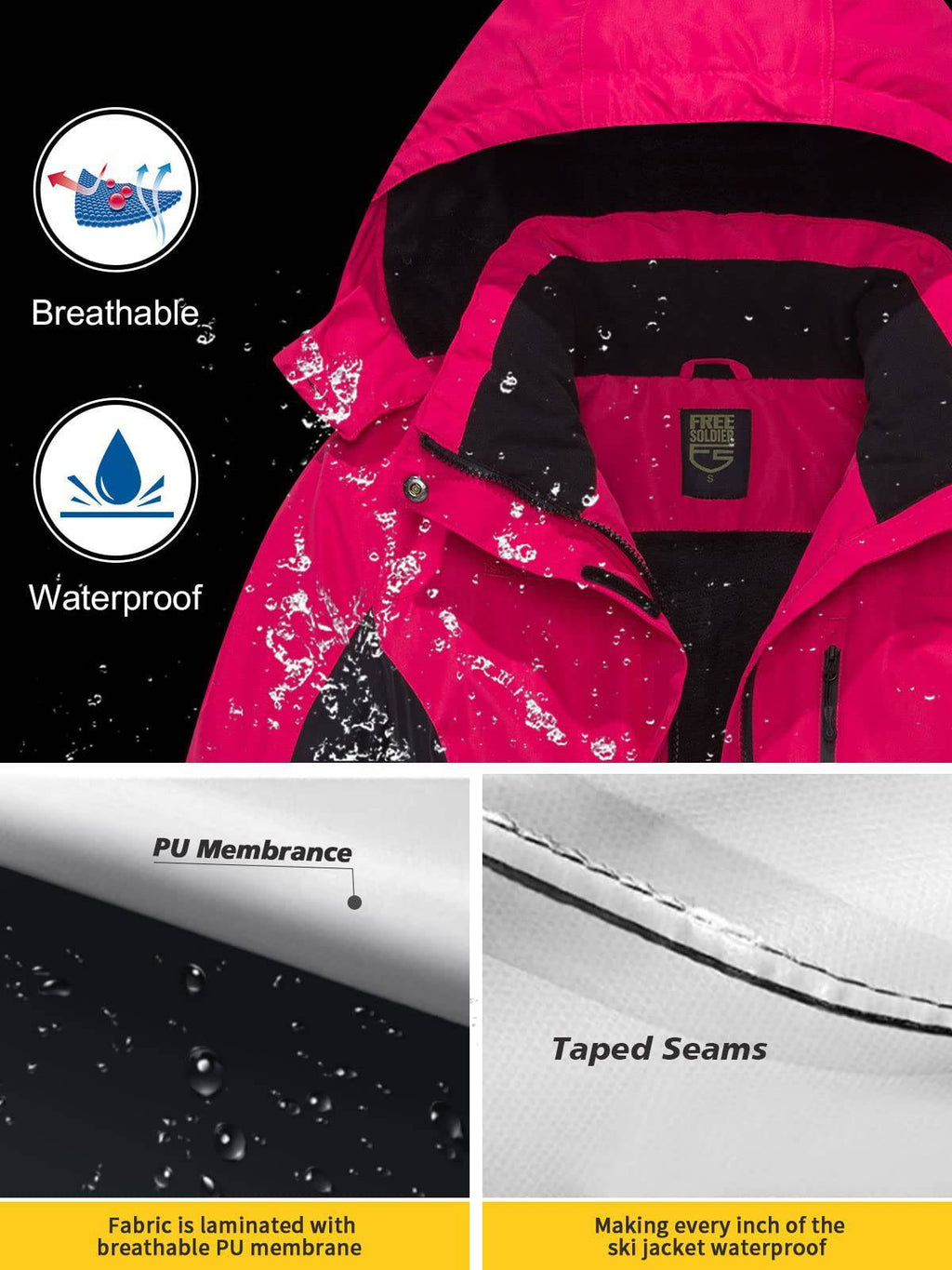 ETHEREAL Women's Waterproof Ski Snow Jacket
