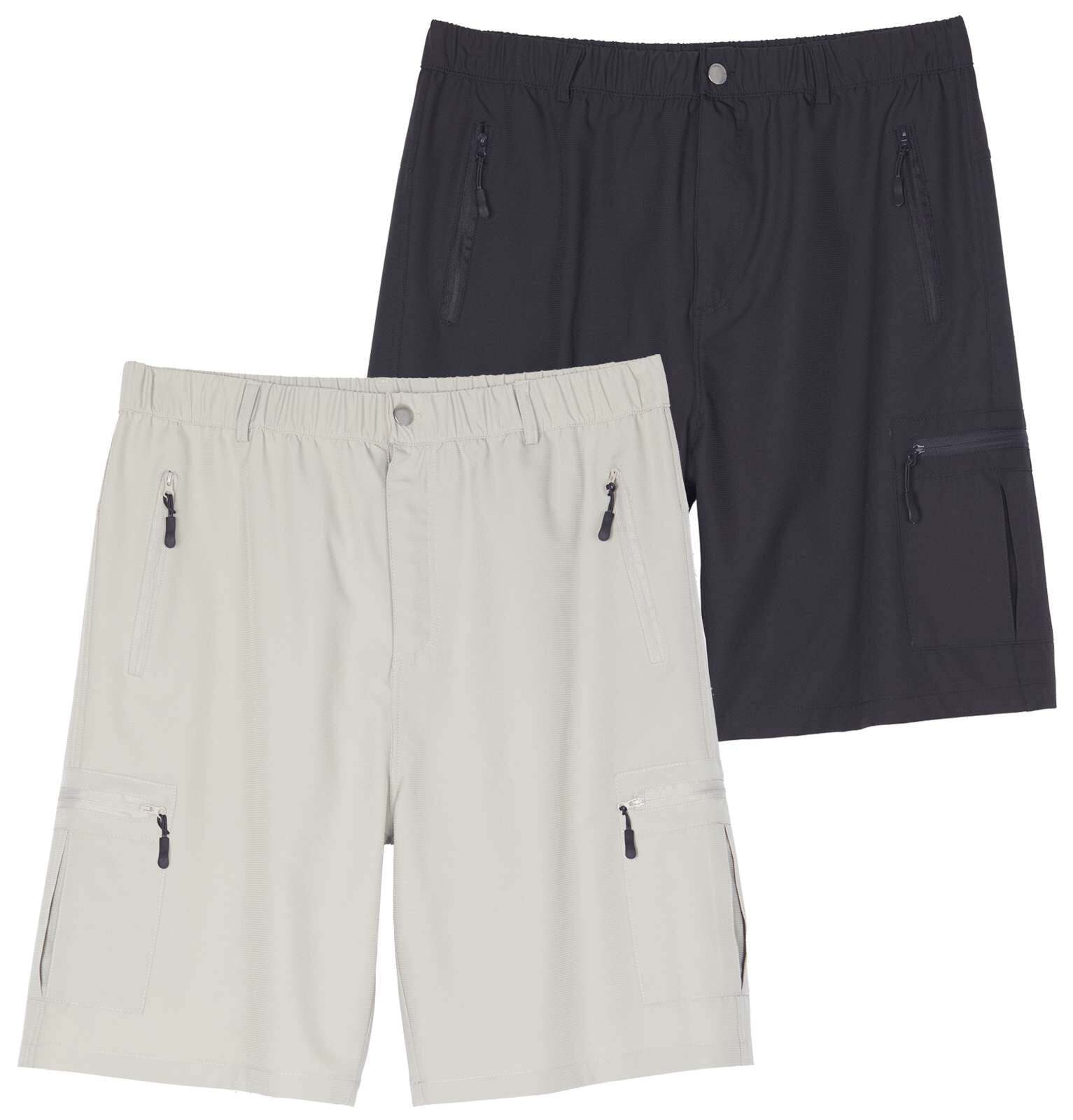2 & 3 Pack: Men's Hiking Cargo Shorts Fishing Outdoor Tactical Travel Camping Casual Golf 5 Zipper Pockets