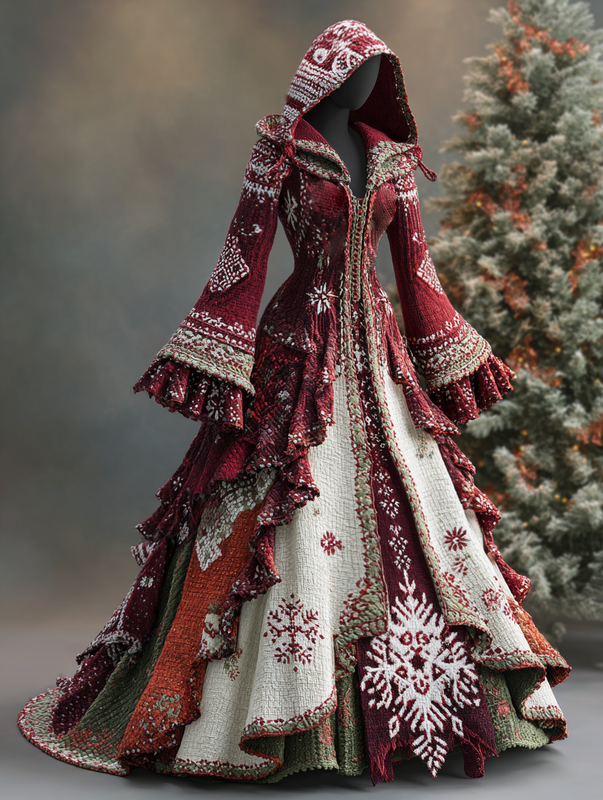 Women's Gorgeous Original Contrast Cape Dress 2e93