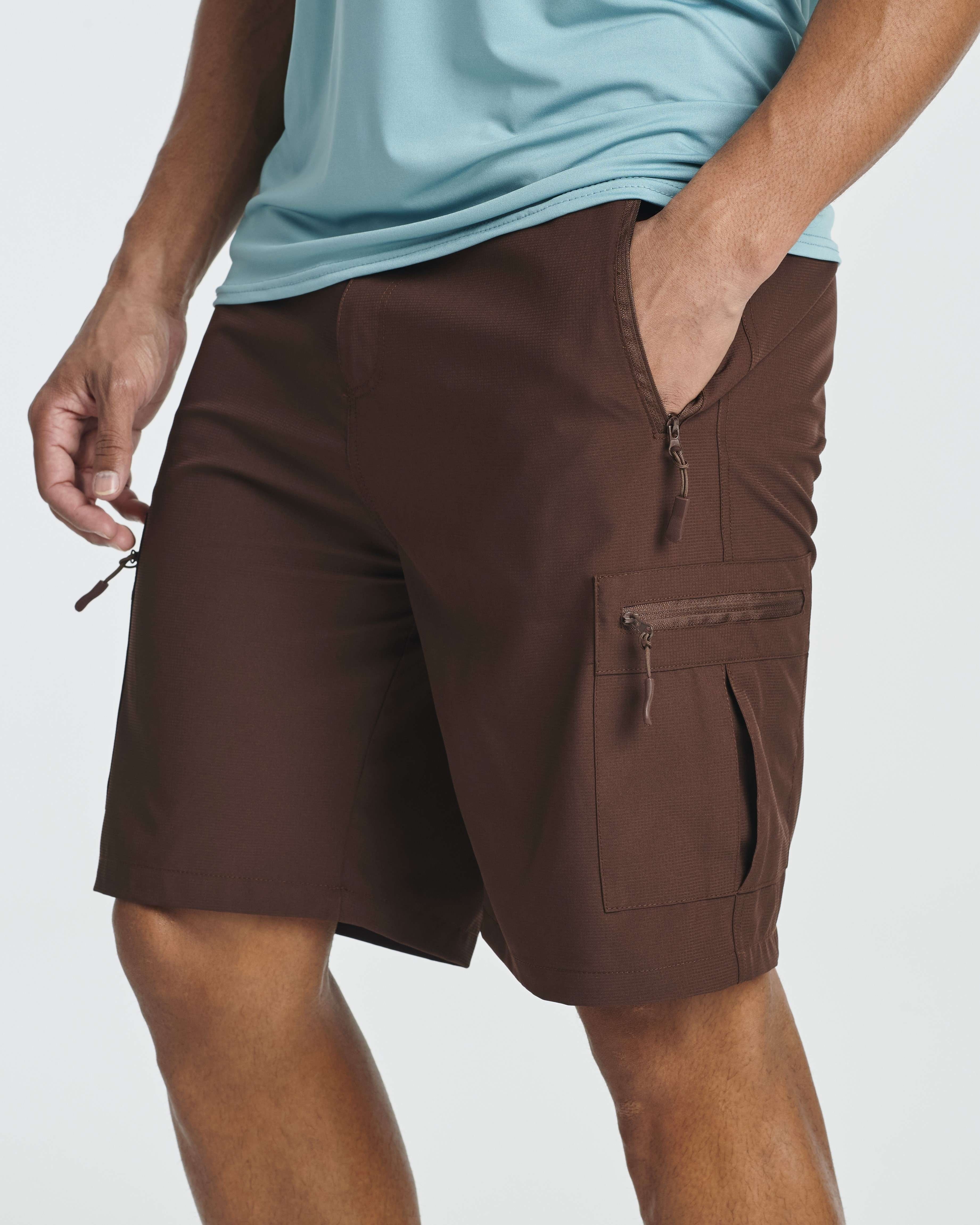 2 & 3 Pack: Men's Hiking Cargo Shorts Fishing Outdoor Tactical Travel Camping Casual Golf 5 Zipper Pockets
